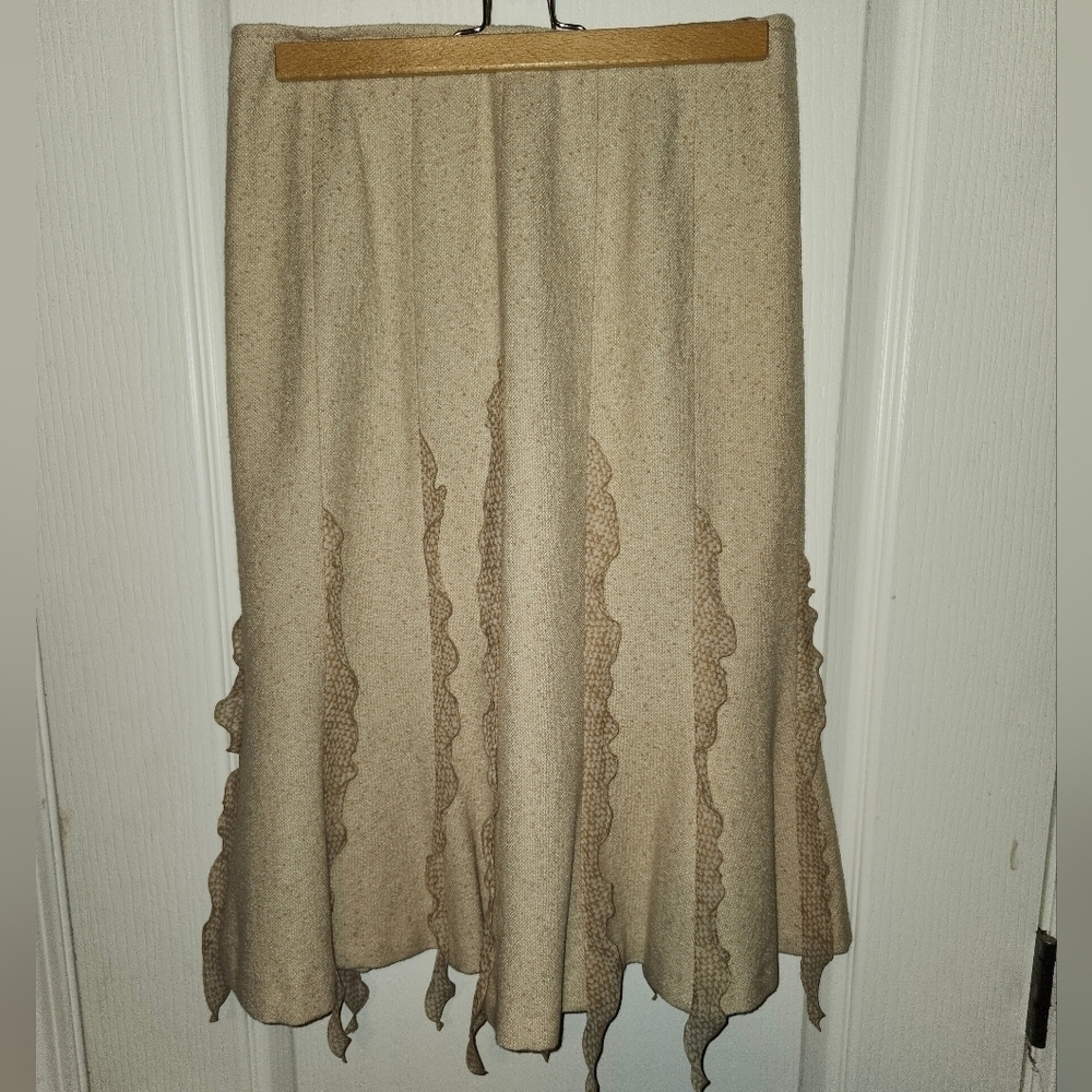 Escada vintage  wool A-line skirt with ruffle trim in size 36 (sz 6) - Picture 7 of 15